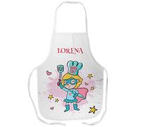 LolaPix Delantal Cocina niña. Delantal Infantil Cocina. Delantales Personalizados. Delantales Infantiles para niño y niña. Regalos Personalizados. Super Chef