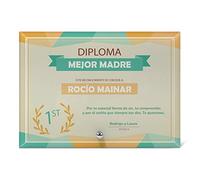 LolaPix Diploma Mejor Madre. Regalos Personalizados. Cristal Biselado. Tamaño 13x18cm. Varios diseños. Modelo Colores