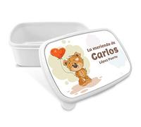 LolaPix Fiambrera Personalizada Infantil. Caja Merienda. Caja Almuerzo Infantil. Tuper Niño Colegio. Taper Niños Colegio Personalizado. Taper niña niño. COLOR A ELEGIR. Osito