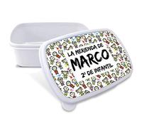 LolaPix Fiambrera Personalizada Infantil. Caja Merienda. Caja Almuerzo Infantil. Tuper Niño Colegio. Taper Niños Colegio Personalizado. COLOR A ELEGIR. SCHOOL