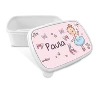 LolaPix Fiambrera Personalizada Infantil. Caja Merienda. Caja Almuerzo Infantil. Tuper Niño Colegio. Taper Niños Colegio Personalizado. Taper niña niño. COLOR A ELEGIR. Bailarina Azul