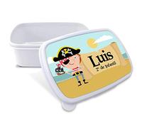 LolaPix Fiambrera Personalizada Infantil. Caja Merienda. Caja Almuerzo Infantil. Tuper Niño Colegio. Taper Niños Colegio Personalizado. Taper niño niña COLOR A ELEGIR. Piratas