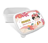 LolaPix Fiambrera Personalizada Infantil. Caja Merienda. Caja Almuerzo Infantil. Tuper Niño Colegio. Taper Niños Colegio Personalizado. Taper niña niño. COLOR A ELEGIR. Frida
