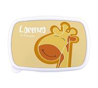 LolaPix Fiambreras para Niños. Fiambrera Infantil Personalizada. Caja merienda con Nombre y Curso. Apta para microondas y Libre de BPA, filatos y Metales Pesados. Varios diseños.Jirafa Amiga