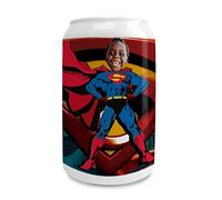 LolaPix Hucha Infantil Personalizada. con Nombre y Foto. Regalos Personalizados. Huchas Originales. Cerámica Tapón Inferior. 6´5 x 11´5 cm. Hucha Lata. Super Man