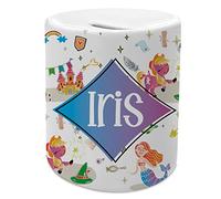 LolaPix Hucha Niña. Hucha Infantil. Hucha pesonalizada con Nombre. Regalos Infantiles. Cerámica. Tapón Inferior. Huchas Originales para Niños. Mundo Fantasía