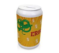 LolaPix Hucha Personalizada. Regalos Personalizados. Regalos para Fans. Cerámica Tapón Inferior. Hucha Lata. Dragon Ball