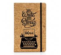 LolaPix Libreta personalizada con Nombre y Diseño de Corcho. Cuaderno Personalizado. Libreta A5 80 Hojas. Tapa Rígida 14x21cm Corcho Natural. Notebook. Diario personal. Journal. Planner. Typewritter