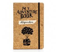 LolaPix Libreta personalizada con Nombre y Diseño de Corcho. Cuaderno Personalizado. Libreta A5 80 Hojas. Tapa Rígida 14x21cm Corcho Natural. Regalo mujer. Diario personal. Journal. My adventure book