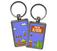 LolaPix Llavero Mario Bros. Regalo original para frikis. Llaveros personalizados. Imagen por las 2 caras. Forma rectangular. Varios modelos. Mario Bros