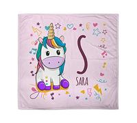 LolaPix Manta Bebe Personalizada Unicornio. Regalo bebé recién Nacido. Manta Personalizada con Nombre. Tejido Polar. Varios Diseños. Mantas Bebe Personalizadas. Unicornio Rosa