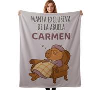 LolaPix Manta Personalizada Abuela. Mantas Personalizadas. Regalo Suegra anticipados Originales. Certificado Oeko-Tex. Manta Suave 3 Tamaños. Exclusiva Abuela