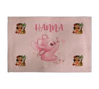 LolaPix Mantel Infantil niña Personalizado. Mantel Individual Infantil. Mantel Tela Personalizado. Varios diseños. Koala Rosa (Ángel)