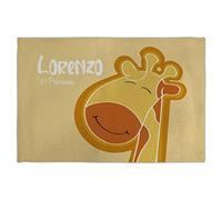 LolaPix Mantel Infantil Personalizado. Mantel Individual Infantil. Mantel Personalizado.Mantel Tela. Rectangular 30x45 cm. Varios diseños. Jirafa Amiga