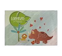 LolaPix Mantel Infantil Personalizado. Mantel Individual Infantil. Mantel Personalizado.Mantel Tela. Rectangular 30x45 cm. Varios diseños. Dino León Infantil