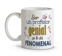 LolaPix Mejor Profe. Taza Profe. Tazas Desayuno Originales. Taza Cerámica 330 ml. Regalos con Frases. Tazas personalizadas.