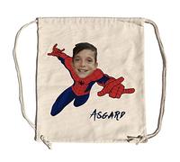 LolaPix Mochila personalizada. Mochila cuerdas Infantil. Mochila saco kids. 37x44 cm. Bolsa Cuerdas. Regalos personalizados. Superhéroes y princesas. SPIDER