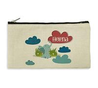 LolaPix Neceser niño Colegio. Estuche mascarilla niños. Bolsa Mascarilla Niños. Regalo Original para niños. con Foto. Bolsa con Cremallera. 11.5 x 22.5 cm. Neceser Tela.Elefante Infantil
