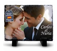 LolaPix Piedra pizarra personalizada con foto, imagen o texto. Forma rectangular 15 x 20 cm. Diferentes tamaños y formas disponibles.