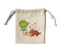 LolaPix Porta Sandwich. Bolsa merienda Personalizada Infantil. Regalo Personalizado con Nombre. Bolsa merienda kids. Varios diseños y tamaños. Dino León Infantil.