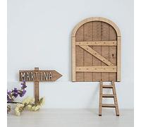 LolaPix Puerta ratoncito Perez Personalizada con Nombre. Puerta mágica de Madera ratón Perez. Regalo Original para niño y niña.