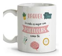 LolaPix Regalo para psicologa. Tazas personalizadas con nombre. Tazas originales para regalar. Regalos psicologos. Taza cerámica 330 ml.