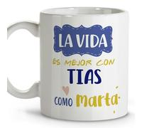 LolaPix Regalo tia original. Tazas personalizadas. Tazas de cafe. Tazas de te. Regalo tía. Regalos para mi tía. Taza cerámica 330 ml.