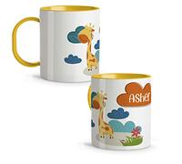 LolaPix Regalos Alumnos. Taza Personalizada. Tazas Infantiles plástico. Regalo Personalizado. Tazas Originales para Regalar. Colores a elegir. Jirafa Infantil
