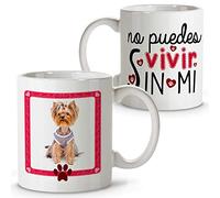 LolaPix Regalos Originales para Amigos. Taza Personalizada. Regalo Personalizado. Foto Mascota. Cerámica 330ml. Diseño Perro Vivir
