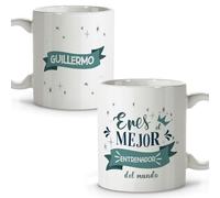 LolaPix Regalos para entrenadores de futbol. Taza personalizada. Tazas de cafe originales. Regalo entrenador. Regalo entrenadora. Taza cerámica 330 ml.