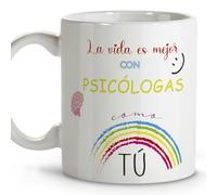 LolaPix Regalos para psicologa. Tazas originales para regalar. Regalos psicologos. Tazas personalizadas. Taza cerámica 330 ml.