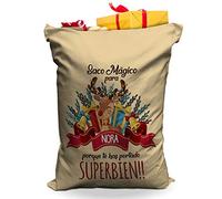 LolaPix Saco Navidad personalizado con nombre. Regalos Navidad personalizados. Varios diseños y tamaños a elegir. Saco Mágico