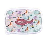 LolaPix Sandwichera Infantil. Fiambrera Infantil Personalizada. Caja merienda con Nombre y Curso. Apta para microondas y Libre de BPA, filatos y Metales Pesados. Varios diseños.Animales Marinos