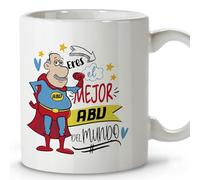 LolaPix Super Abuelo. Tazas originales para regalar. Regalo abuelo. Regalos para abuelos. Taza cerámica 330 ml.