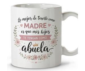LolaPix Taza Abuela. Regalo Abuelas Dia de la Madre. Regalos para Mama Original. Apta para Lavavajillas. Yaya Regalo. Taza Dia de la Madre Abuela 330ml Color Interior a elegir. Te tengan como Abuela