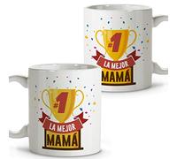 LolaPix Taza copa mamá. Taza Abuela. Tazas Desayuno Originales. Taza Cerámica 330 ml. Regalos con Frases. Día de la Madre.