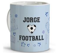 LolaPix Taza de futbol. Entrenamiento futbol. Regalos para deportistas. Tazas originales para regalar. Tazas personalizadas. Taza cerámica 330 ml. Futbol