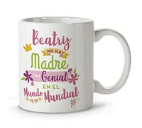 LolaPix Taza Día de la Madre. Regalos Personalizados con Nombre y Texto. Tazas con Frases Originales. Taza de cerámica 330. Genial Rosa