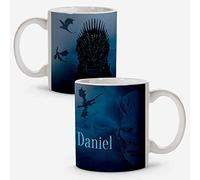 LolaPix Taza Juego de Tronos personalizada con nombre. Regalos Frikis personalizados. Tazas personalizadas de cerámica. Varios diseños y colores de Interior. Juego de Tronos