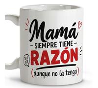 LolaPix Taza Mama Divertida. Detalles Dia de la Madre. Regalos para Mama Original. Regalo Madre primeriza. Apta para Lavavajillas. Taza Mamá 330ml Color a elegir. Siempre Tiene Razón