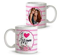 LolaPix Taza Mama Personalizada. Detalles Dia de la Madre. Regalos para Mama Original. Regalo Madre primeriza. Apta para Lavavajillas. Taza Mamá 330ml. I LOVE MOM