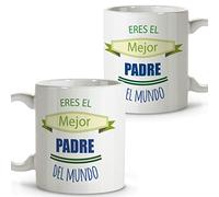 LolaPix Taza Mejor Padre. Taza Papá. Tazas Desayuno Originales. Cerámica 330 ml. Regalos con Frases. Mi padre