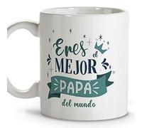LolaPix Taza Padre. Tazas con Mensajes. Tazas Desayuno Originales. Taza Ceramica 330 ml. Regalos con Frases. Papá eres