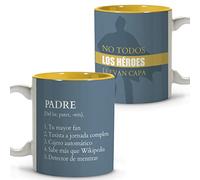 LolaPix Taza Papa Desayuno. Dia del Padre Regalos. Tazas con Mensajes. Regalo Papá Primerizo. Apta para Lavavajillas. Taza día del Padre 330ml. Héroes