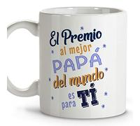 LolaPix Taza Papa Desayuno. Dia del Padre Regalos. Tazas con Mensajes. Regalo Papá Primerizo. Apta para Lavavajillas. Taza día del Padre 330ml. Premio Papá