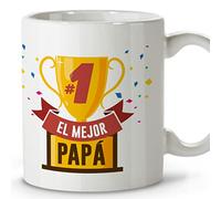 LolaPix Taza Papa Desayuno. Dia del Padre Regalos. Tazas con Mensajes. Regalo Papá Primerizo. Apta para Lavavajillas. Taza día del Padre 330ml. Papá copa