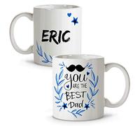 LolaPix Taza Papa Personalizada Desayuno. Dia del Padre Regalos. Regalo Padre Personalizado Papa Primerizo. Apta para Lavavajillas. Taza Personalizada día del Padre 330ml YOU ARE THE BEST