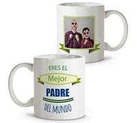 LolaPix Taza Papa Personalizada Desayuno. Dia del Padre Regalos. Regalo Padre Personalizado Papa Primerizo. Apta para Lavavajillas. Taza Personalizada día del Padre 330ml MI PADRE