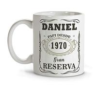 LolaPix Taza Papa Personalizada Desayuno. Dia del Padre Regalos. Regalo Padre Personalizado Papa Primerizo. Apta para Lavavajillas. Taza Personalizada día del Padre 330ml. PAPÁ GRAN RESERVA