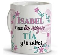 LolaPix Taza para tia. Tazas personalizadas. Tazas originales para regalar. Regalo tía. Regalos para mi tía. Taza cerámica 330 ml.
